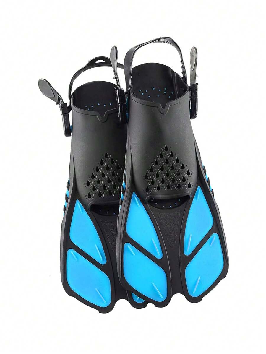 Snorkel Fins Adjustable Buckles Open Heel Swim Flippers Travel Size Short Swim Fins For Snorkeling Diving Swimming Adult Men Women, Beach Essentials, Beach Accessories, Pool Float