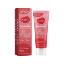 OceAura Body Wash Deeply Cleaning Gentle Exfoliation Remove Dead Skin Smooth Tender Moisturizing Long Lasting Fragrance Bath Gels Orange/Coconut Vanilla/Peony Rose - Red (Peony Rose) - View 3