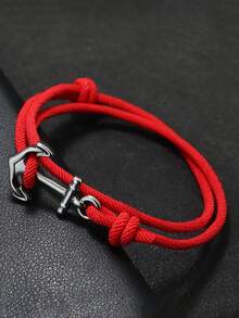Unique Anchor Bracelet Men Handmade Sliding Adjustable Nautical 3mm Thin Marine String Bracelet Stainless Steel - Simple Style - View 17