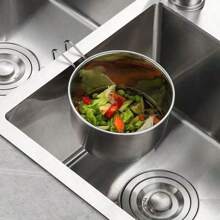 1pc Stainless Steel Swan Shaped Sink Strainer, Kitchen Hanging Drain Rack With Dry Wet Separation, Garbage Filter Basket