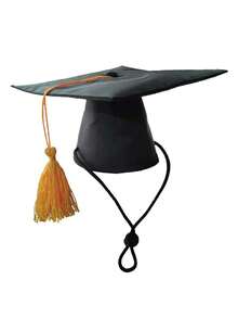 1pc Pet Graduation Cap With Tassel, Party Costume Hat For Cats And Dogs - Black - View 3