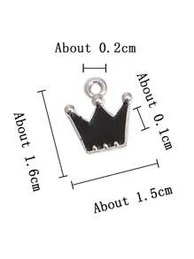 锌合金银色单孔皇冠、星球、葫芦形DIY吊坠，可做手链、项链装饰 - 銀色 - 查看 10