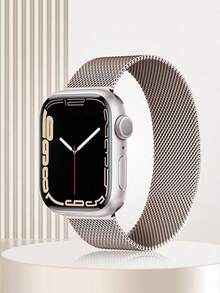 1pc Unisex Milanese Stainless Steel Magnetic Mesh Watch Band, Compatible With Apple Watch S10 46mm 42mm 44mm 40mm 45mm 41mm 38mm Ultra 2 49mm, Luxury Metal Strap For Series 10 9 8 7 SE 6 5 4 3 - 38/40/41/S10-42mm - View 20