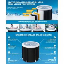 1pc Foldable Inflatable Bathtub, Portable Cold/Hot Water Bath Tub For Athletes And Home Use, Easy To Store Bathroom Bathroom Accessories Bathroom Tools - Multicolor - View 9