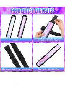 1PC Holographic Handheld Fan Pouch With Adjustable Strap,Fan Rave Holder,- Stylish Party Accessory For Women, Reflective Iridescent Design, Perfect For Christmas, Festivals, And Chinese Martial Arts Events,And Fan Holder & Thigh Holster Rave Accessories For Concert Festival Raves - Multicolor - View 10
