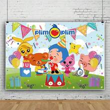 Plim Backdrop Kids Birthday Party Photography Cartoon Photo Background Rainbow Vinyl Table Banner Decoration Baby Room Tapestry - 03-3d掛毯 - 查看 1