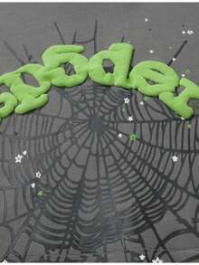 Spider Web Fashion Hip-Hop Printed Flower Hoodie, European And American  Brand Large-Sized Loose Men's And Women's Hooded Sweatshirt Set - Xám - Xem 6