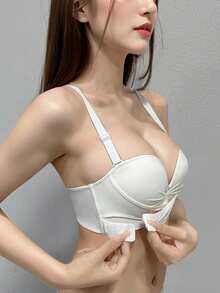 Strapless Bra, Dual Purpose Bra, Thick Cup Bra, AB Cup Bra, Push Up Bra, Wire Bra, Tube Top, Wrap Around Bra, Non-Slip, Invisible, Cross Straps, Lifting Straps, Thin Top And Thick Bottom Pad, Push Up, Gather Underarm Flesh, Prevent Breast Sagging, For Wedding Dress, Lift, Support, Various Ways To Wear