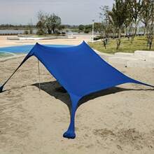 Outdoor Camping Tent, Automatic Portable Folding Tent, Easy To Build, Carry Convenience, With Storage Bag, Single Person Camping Tent Beach Hut, Foldable Beach Tent With 4 Bags Of Sand, Sand Shovel, Ground Nail And Stabilizer Bar, Additional Wind Rope, Easy To Set Up Beach Tent, UPF50+Protection, Suitable For Fishing, Family Travel,