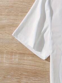 Camiseta unisex de mujer con estampado de dibujos animados de fresa, cuello redondo y manga corta - Blanco - Ver 5