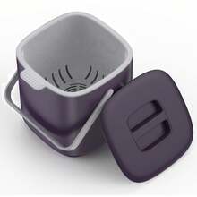 1.06 Gallon Kitchen Compost Bin - With Removable Lid, Easy To Clean, Detachable Inner Basket, Durable PP Material Trash Can, Gray