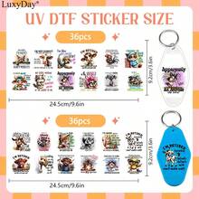 72 套趣味动物语录 DIY 汽车旅馆钥匙扣装饰贴花，UV DTF 转印贴纸适用于钥匙扣个人配饰，LuxyDay 品牌 - 彩色 - 查看 2