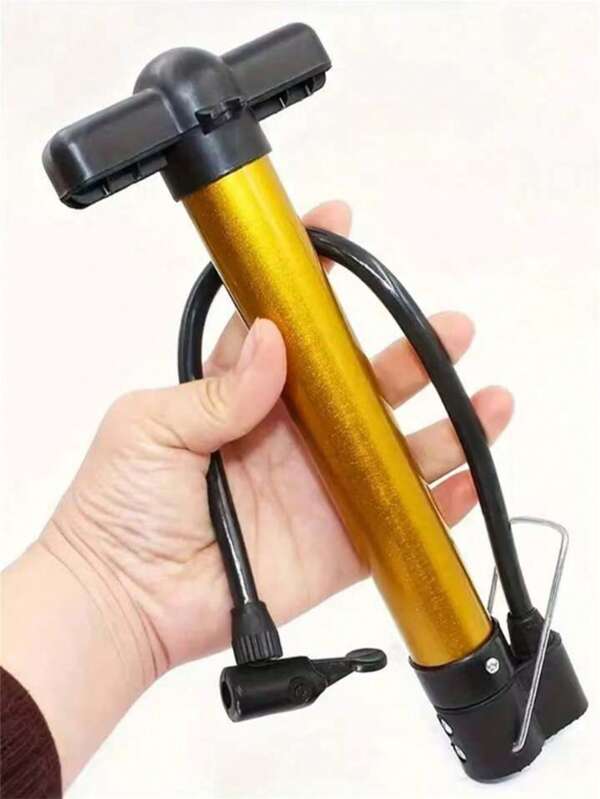 Multifunctional Portable Mini Air Pump, Gold And Black Design - Lightweight And Compact, Suitable For Manual Inflation Of Bicycle Tires And Sports Balls, No Charging Required, Sports Equipment Inflator | Elegant Air Pump | Compact Air Pump, No Battery Required