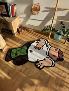 1 Peça Tapete de Área de Veludo Luxuoso Falso Cashmere Macio e Felpudo, Design Exclusivo de Personagem de Desenho Animado - Confortável para Quarto, Sofá ou Decoração Doméstica, Apenas Lavagem Manual, Material de Poliéster, Acessório de Sofá | Acento de Piso Engraçado para Sala de Estar - Multicolorido - Visão 5