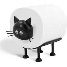 Cat Toilet Roll Holder: Tissue Paper Roll Storage Stand - 3D Printed Black Cat Loo Roll Holder - Toilet Paper Holder Bathroom Set For Bathroom Shelf Housewarming Gift Bathroom Decor (Cat-1Pcs)