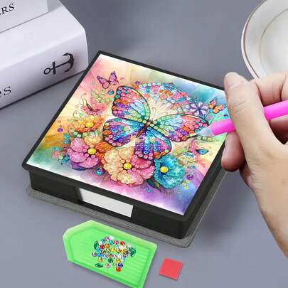 1قطعة Y ألم الماس، & نمط الذبابة والتدفق، تنكري بلوري غير متماثل على ورق ملاحظات لاصقة من جلد اصطناعي أسود، مع 160قطعات ملاحظات، فكرة للمنزل والمكتب والمدرسة، قرطاسية جميلة، هدية عطلة