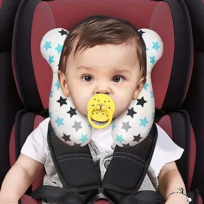 1pc Baby Head Support Pillow, Suitable For Car Seat And Stroller - Soft Polyester Headrest, 360° Protection, Lightweight And Portable, Fit For 0-3 Years Old Infants - Perfect Gift For Christmas, Halloween, New Year