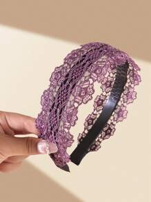 1 件女士蕾丝头带宽边时尚发夹用于遮盖灰白头发装饰、发带、发箍、发饰