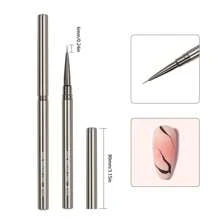 Pinceles de línea para arte de uñas, para líneas alargadas, dibujo y pintura de 6/9/12/15/18/25mm, bolígrafo de diseño de uñas, herramienta profesional de manicura, Pinceau Ongle Gel - Gris - Ver 15