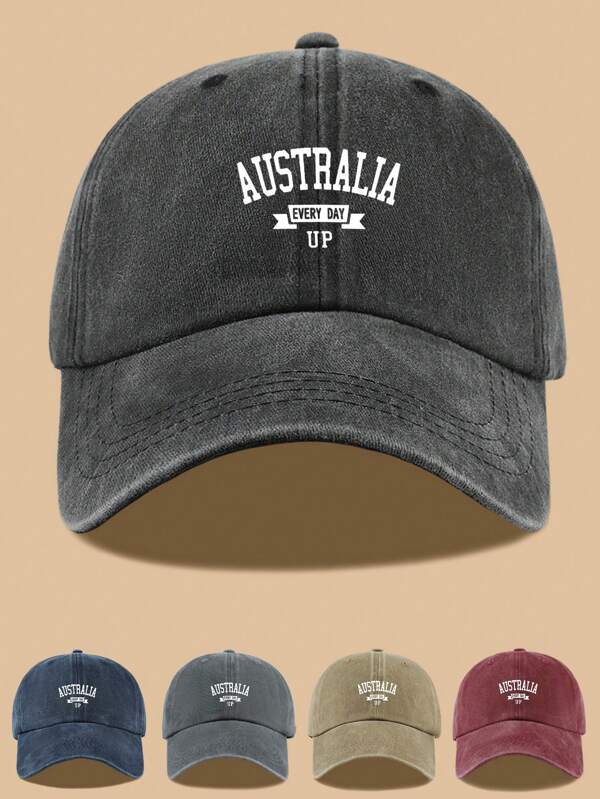 1pc "AUSTRALIA EVERY DAY UP" Graphic Adjustable Snapback Cap, Unisex Casual Hip Hop Style Hat Suitable For Sports, Hiking, Fishing, Golf, Hunting, Camping, Couple Vacation, Party, Ideal Gift For Holiday, Anniversary