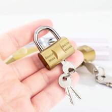 家用仿铜挂锁 纯铜芯锤锁-配3把钥匙 防盗门锁 原子锁 叶片锁 弹簧锁 防技术开启