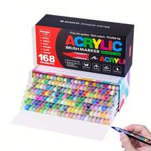 GuangNa 100/168 支丙烯马克笔套装，速干美术用品，艺术家必备水彩笔，适合送给朋友和同学的开学礼物
