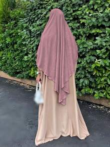 1 件优质 Hijab Khimar 和 Abaya 连衣裙，高品质 穆斯林女性祈祷头巾伊斯兰服装 Khimar - 彩色 - 查看 14