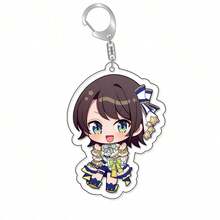 Anime Hololive Vtuber Figures Acrylic Keychain Inugami Crown Shirakami Fubuki Bag Charms Cartoon Pendant Fans Gift Keyring - Multicolor - View 17