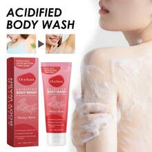 OceAura Body Wash Deeply Cleaning Gentle Exfoliation Remove Dead Skin Smooth Tender Moisturizing Long Lasting Fragrance Bath Gels Orange/Coconut Vanilla/Peony Rose - Red (Peony Rose) - View 4