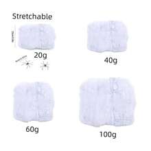 1pc,20/40/60g Spider Webs Halloween Decorations Bonus With Fake Spiders, Super Stretch Cobwebs For Halloween Indoor And Outdoor Party Supplies Fall Autumn,Christmas