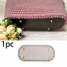 1 pezzo/2/3 pezzi Fondo in pelle PU con borchie, adatto per borse fai-da-te all'uncinetto, borse a tracolla - Fondo rotondo con fori, pratico per la tessitura - Senza fodera, monocromatico, bordi verniciati, progettato per la realizzazione di artigianato, senza accessori di chiusura.