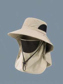 1 件男女通用纯色防晒徒步户外颈罩宽边钓鱼太阳帽，适合日常外出、徒步旅行、钓鱼 - 彩色 - 查看 6