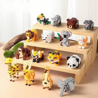 1 Micro Building Blocks, Animal Figures, Educational Assembly Toys For Children,DIY Model Mini Assembled Building Blocks Ornaments Children's Educational Toys Halloween Christmas Birthday Holiday Gifts.