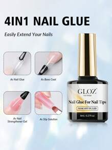 GLOZ 4-In-1 Acrylic Nail Gel, Super Strong Brush Head Suitable For Fake Nails And Gel Nail Polish, Requires LED Lamp, Manicure Gift - Clear - View 3