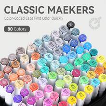 Chen Rui Bút dạ vẽ 48/60/80/120/168 màu, đầu kép, mực gốc cồn, bút phác thảo, cọ và đục, bút dạ vĩnh viễn chuyên nghiệp kèm bút dạ viền và đế, bộ dụng cụ vẽ hoàn hảo cho họa sĩ, người lớn, tô màu, phác thảo, minh họa và làm thiệp, quà tặng Giáng sinh, năm mới, trở lại trường - Có thể nạp lại - Bộ - Xem 6