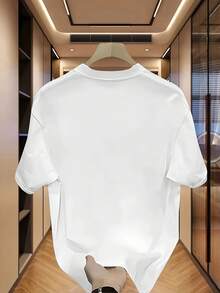 Men's BORN TO BE KINE Printed Pattern Regular Shoulder Short Sleeve-Shirt L8CS - White - View 2