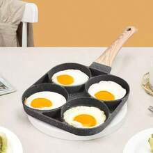 1 件 4 孔不粘煮蛋锅，平底煮蛋器，适用于早餐鸡蛋、煎蛋、汉堡，厨房工具 - 黑色 - 查看 4