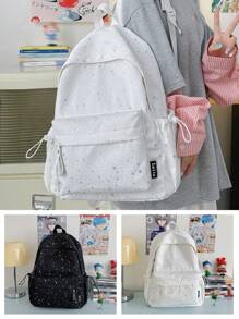 星光尼龙面料小清新女生背包适合青少年作为防水轻便的格纹背包，适合青少年女大学生和白领，非常适合学校、大学、工作、商务 - 彩色 - 查看 2
