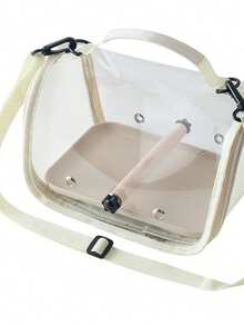 鹦鹉户外活动便携式鸟包，可折叠透明斜挎鸟背包，虎皮玄凤宠物携带包，鸟笼 - 灰色 - 查看 3