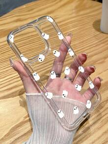 万圣节主题手机壳，可爱卡通幽灵透明气囊软保护套，适用于 17/17 Air/17 Pro/17 Pro Max、 13/15/16 Pro Max、 16、 14、 16 Plus、Galaxy - 彩色 - 查看 3