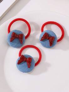 3pcs/6pcs Women's Simple & Cute Solid Color, Plaid, Fruit, Cherry, Bow Hair Scrunchies, Versatile Accessories For Daily Wear ,Elastic Hair Ties ,Ponytail Holders ,Hair Elastics ,Hair Rubber Bands ,Hair Rope - Multicolor - View 10