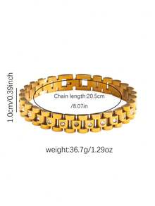 1 件不锈钢嘻哈情侣表带和手链，适合日常、节日、派对、装饰和佩戴 - 手鐲 - 查看 8