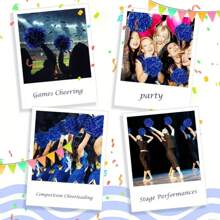 2pcs Lightweight And Portable Cheerleading Team Holding Fluffy Ball Ribbon,Dance Performance Props, Square Dance Games Props, For Football, Basketball, Football And Sports Performances, Team Sports, Dance And Cheer Cheer Props