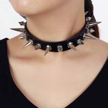 1 pezzo Collana girocollo in pelle PU con ciondolo a campana e fiocco, stile estetico soft girl, sexy