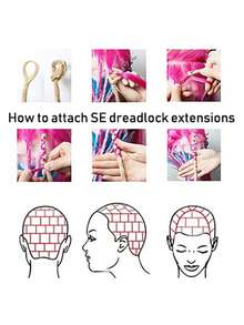 18/24 Inch 40 Strands Dreadlock Hair Extensions,Synthetic Hippie Single Ended Handmade Dreads,Thin 0.6cm Width Straight Reggae Style Dreadlocks For Woman - 黑色 - 查看 8