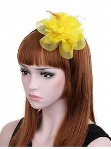 1 件女士迷人帽子网眼兔耳设计头饰教堂鸡尾酒德比帽婚礼头饰返校羽毛网眼头饰茶会配饰万圣节服装发夹配饰 - 黑色 - 查看 13