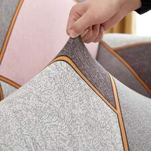 1PC Geometric Skirt Sofa Cover Elastic Living Room Sofa Protective Cover - 粉色 - 查看 8