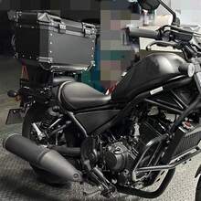 65L Motorrad Kofferraum wasserdicht & staubdicht, Aluminium-Legierung Motorrad Top Case mit Sicherheitsschloss und Liner, Universal, perfekt für Stocking Helme & großes Gepäck - Schwarz Flat - Übersicht 5