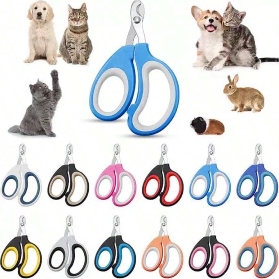 1pc Middle/Small Pet Nail Clipper, Comfortable Handle With Guard, Stainless Steel, Various Colors, Paw Care & Beauty Tool, Premium Pet Nail Trimmer, Professional Pet Grooming Supply, Keeps Dogs & Cats Nails Healthy & Trimmed, Suitable For Middle/Small Pets