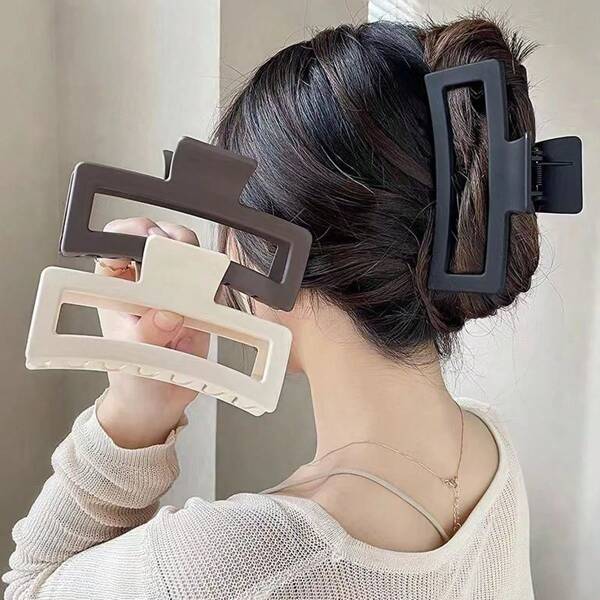 Claw Clips 1/2/3pcs Rectangle Hair Claw For Thick Hair, Strong Hold Jaw Hair Clamps, Butterfly Hair Clips Hair Claws Hairpins Fashion Hair Accessories For Women